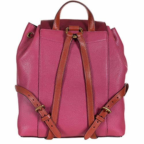 Coach Mochila Evie para mujer, cierre de cordón, piel martillada, fucsia, 21 x 20 x 11 cm