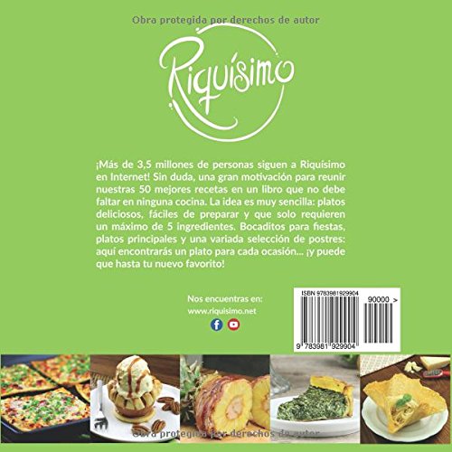 Cocina con 5 ingredientes: 50 superdeliciosas recetas originales y facilísimas de preparar. ¡Con máximo 5 ingredientes! (libro de recetas)