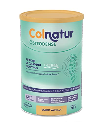 Colnatur Osteodense Vainilla - Colágeno con Magnesio, Ácido Hialurónico y Vitamina C para Huesos y Articulaciones, 255g