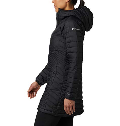 Columbia Powder Lite Mid , Chaqueta larga Mujer, Negro (BLACK), L