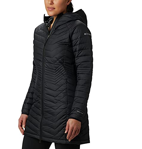 Columbia Powder Lite Mid , Chaqueta larga Mujer, Negro (BLACK), L