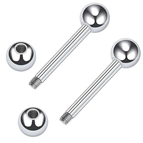 Comius Sharp 85 piezas de Acero Inoxidable Mezclado para Piercing de Cuerpo, Lengua, Labio,Ceja, Nariz, Remaches, Anillo para El Vientre para Hombres, Mujeres, Económico y Duradero, Varios Tamaños