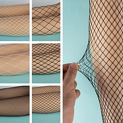 Comius Sharp Medias de Rejilla, 6 Pares Medias de Rejilla de Red Calcetines de Rejilla para Mujer Fishnet Tights Talla única