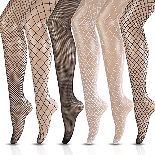 Comius Sharp Medias de Rejilla, 6 Pares Medias de Rejilla de Red Calcetines de Rejilla para Mujer Fishnet Tights Talla única