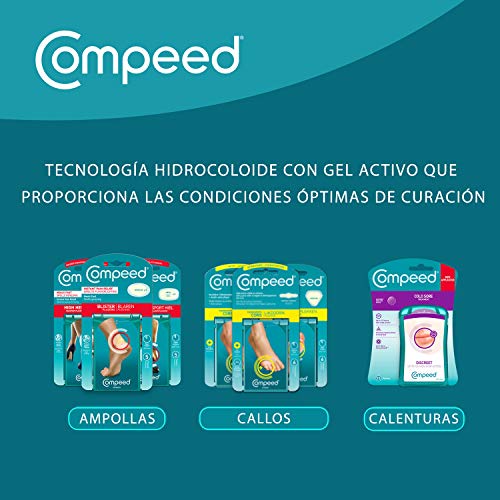 Compeed Ampollas Medianas, 2 Apósitos Hidrocoloides - Pack De 5 (total Apósitos), Cuidado De Pies, Alivio Del Dolor, Dimensiones: 4,2 Cm X 6,8 Cm 200 G, Turquesa, 10 Unidad