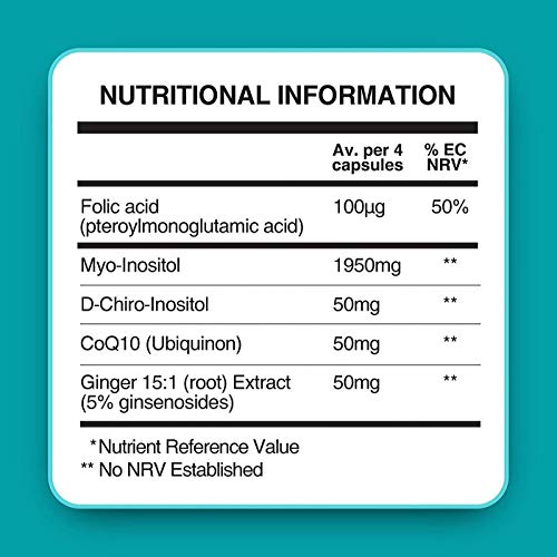 Conceive Plus Soporte de Ovulación, irregularidades hormonales, Myo-inositol, CoQ10, extracto de folato y jengibre, SOP 120 cápsulas