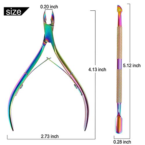 Conjunto de Clíper de cutículas & empujador de cutículas, Cortador de cutículas /Clíper de uña/ Recortadora & Tijeras en acero inoxidable por Uñas de manos /de dedos de los pies