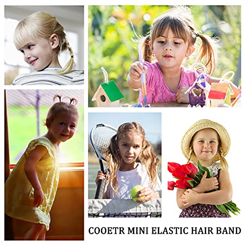 Cooetr 1000 Piezas Mini Gomas de Pelo Elásticos Gomas Pelo Elástico Banda para Cabello de Niños, Trenzas, Peinado de Boda y Más (Negro)