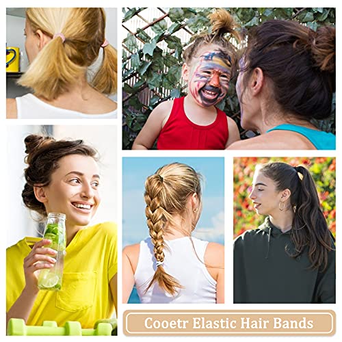 Cooetr 200 Piezas Gomas de Pelo Multicolor Elástico Pelo Gomas sin Metal Suave Elástico Gomas Para el Pelo Para Mujer Pelo Grueso y Rizado para Mujeres y Niñas