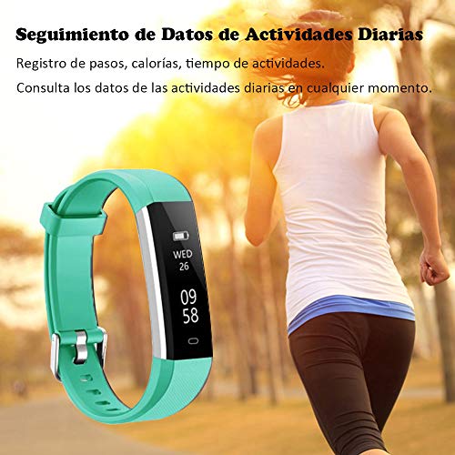 COOLEAD Pulsera Actividad Mujer Hombre Reloj Inteligente Podómetro Monitor de Actividad Impermeable IP67 Fitness Tracker Pulsera Deportiva con Contador de Calorías Monitor de Sueño para iOS Android