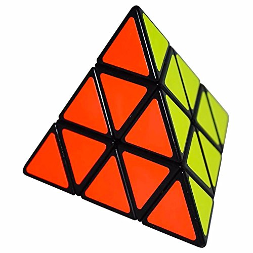 Coolzon® 3x3 Pyraminx Pyramid Cubo Magico Rompecabezas Triángulo Speed Magic Cube Juego de Puzzle Cube 98mm,Negro