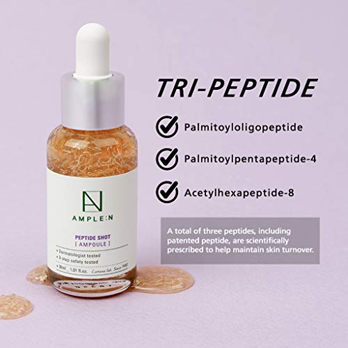 Coreana AMPLE:N Ampolla de inyección de péptidos 1.01fl. onz.(30 ml)-Suero reafirmante facial antiarrugas y antienvejecimiento definitivo, potenciador de tri-péptidos, cuidado de la piel rejuvenecedor