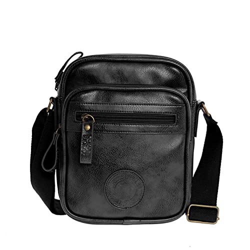 Coronel Tapiocca Hombre, Bolso Bandolera elegante de Piel Sintetica, Negro