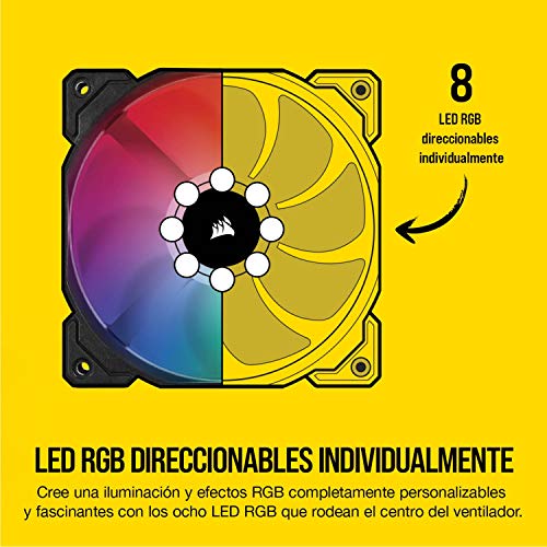 Corsair iCUE SP120 RGB PRO - Ventilador de chasis de 120mm, Silencioso, de Flujo de aire elevado, Paquete Individual