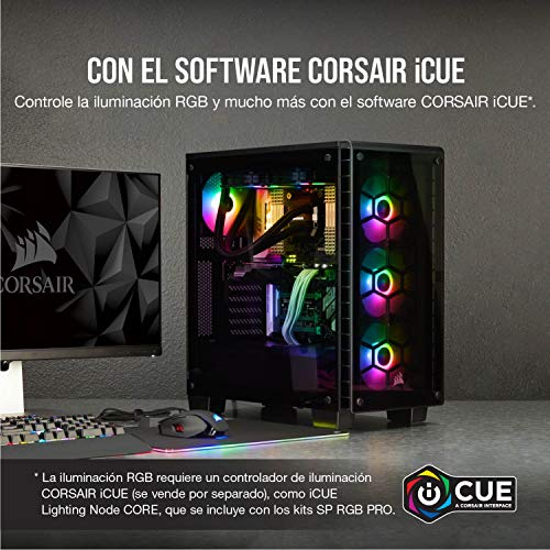 Corsair iCUE SP120 RGB PRO - Ventilador de chasis de 120mm, Silencioso, de Flujo de aire elevado, Paquete Individual