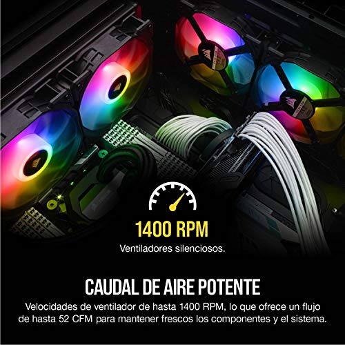 Corsair iCUE SP120 RGB PRO - Ventilador de chasis de 120mm, Silencioso, de Flujo de aire elevado, Paquete Individual