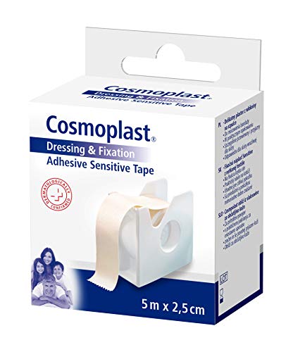 Cosmoplast Sensitive Esparadrapo de papel suave, 5 x 2.5 cm