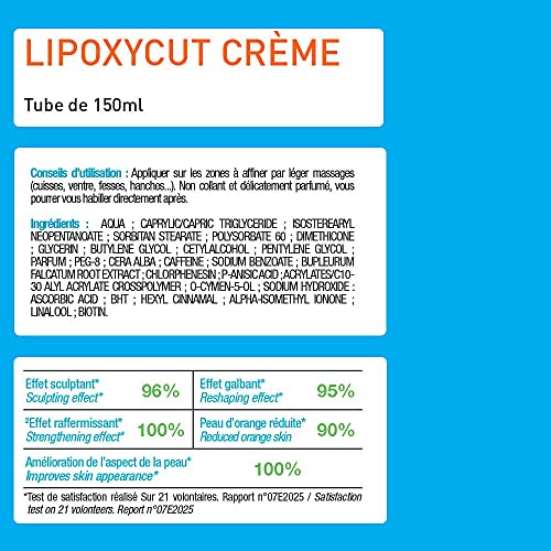 CREMA ADELGAZANTE ANTICELULÍTICA Lipoxycut - Define y reafirma la silueta - Gel adelgazante efecto definición, reafirmante y modelador - Crema adelgazante - Laboratoire Français Eric Favre