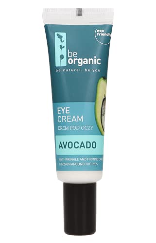 Crema contorno de los ojos de aguacate de Be Organic, 30 ml, reafirmante natural y efecto antienvejecimiento, 98 % ingredientes de origen natural. Vegana, hipoalergénica.