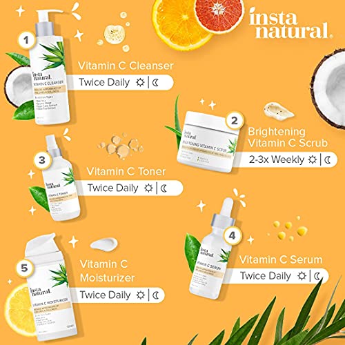 Crema Humectante con Vit C InstaNatural - Loción Antiarrugas y Antiedad para Hombres y Mujeres - Con Ácido Hialurónico y Aceite de Jojoba Orgánico - Para Pieles Secas, Sensibles y Grasas - 100 ml