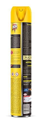 Cucal Insecticida Aerosol Instant contra Cucarachas, Hormigas y sus nidos 750ml, insecticida para insectos rastreros eficaz en 3 segundos