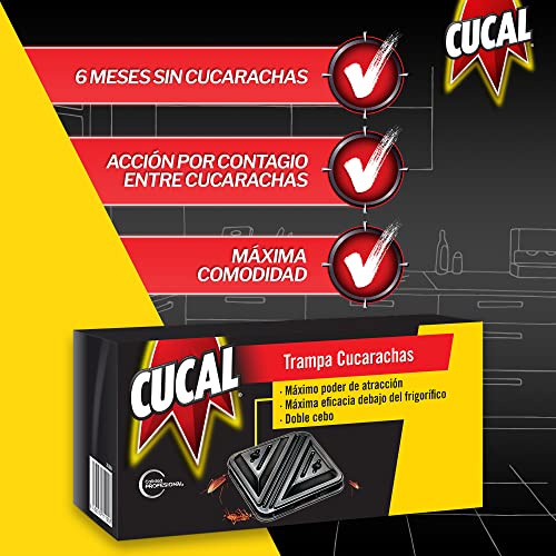 Cucal Insecticida Trampa Cucarachas Doble Cebo (6 unidades), trampas para cucarachas con hasta 6 meses de eficacia, elimina cucarachas por contagio