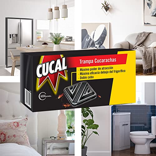 Cucal Insecticida Trampa Cucarachas Doble Cebo (6 unidades), trampas para cucarachas con hasta 6 meses de eficacia, elimina cucarachas por contagio