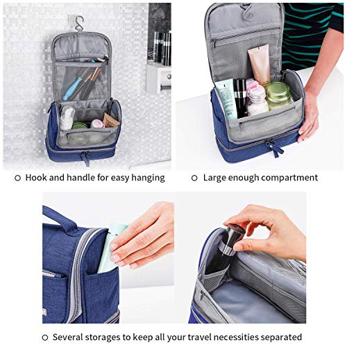 CYBERNOVA Bolsa de Aseo para Viajes, Kit Grande de Organizador cosmético Resistente al Agua, Bolsa de Aseo compacta Hombres y Mujeres (Gris)