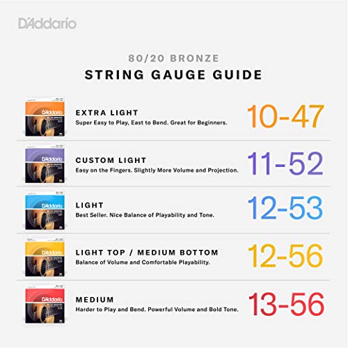 D'Addario Cuerdas Guitarra Acustica | Cuerdas de Guitarra | Cuerdas de Guitarra Acustica | EJ10 Juego de Cuerdas, Naranja