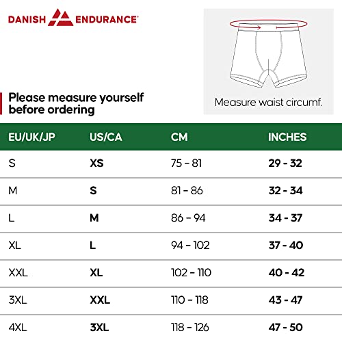 DANISH ENDURANCE Calzoncillos Boxer de Bambú para Hombre, Pack de 3, Ropa Interior Antibacteriana y Ultra Suave, Ajustados, Comodidad Superior, Negro, Blanco, Gris, Multipack (Negro, Large)