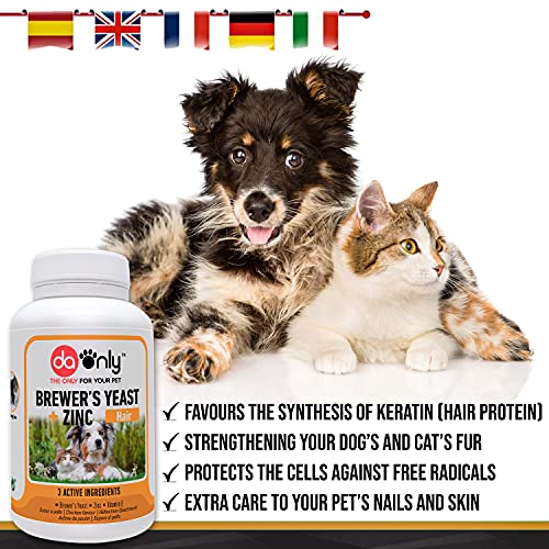 DAONLY Levadura de Cerveza para Perros y Gatos en Comprimidos (Pack de 2). Suplemento Nutricional con vitaminas B para el Pelo, la Piel y Las Uñas de tu Mascota.