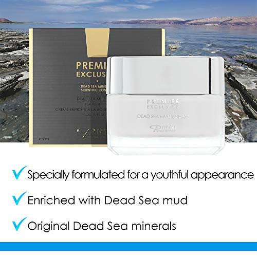 Dead Sea Mud Cream | Crema Facial | Crema con Minerales del Mar Muerto | Crema para cara Antiarrugas | Crema Antiojeras | Crema hidratante Mujer y Hombre | Tarro 50 ml. |