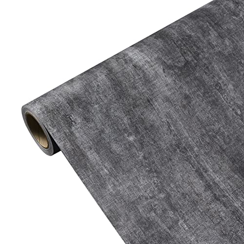 Decorflix Papel pintado adhesivo vinilo decorativo efecto lino o punteado con ligera textura para forrar muebles, cajones, cajas, paredes, manualidades (Gris Oscuro)