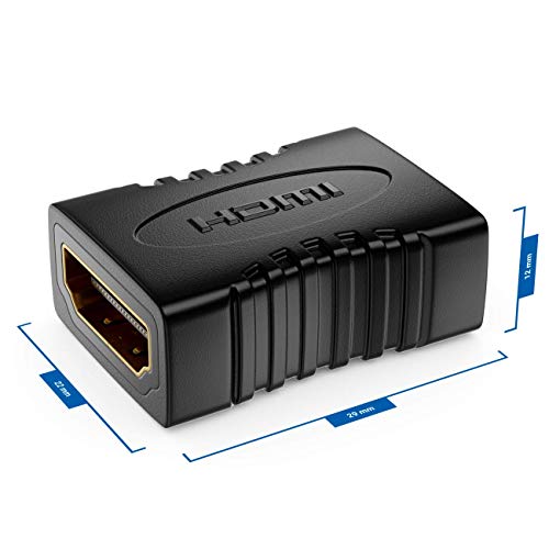 deleyCON Acoplamiento HDMI Adaptador Conector - Toma HDMI (Tipo A) para Toma HDMI (Tipo A) - HDR ARC 3D 4K 2160p Full HD 1080p Beamer LCD LED Plasma TV Monitor