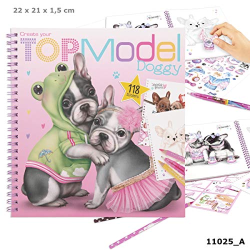 Depesche 11025 Create your TOPModel Doggy - Libro para colorear (22 x 21 x 1,5 cm)