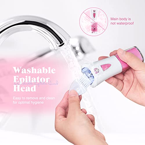 Depiladora facial, depiladoras para dama para la depilación facial y corporal, depiladora eléctrica con luz LED, recortadora de bikini para la axila del cuerpo la pierna del bikini