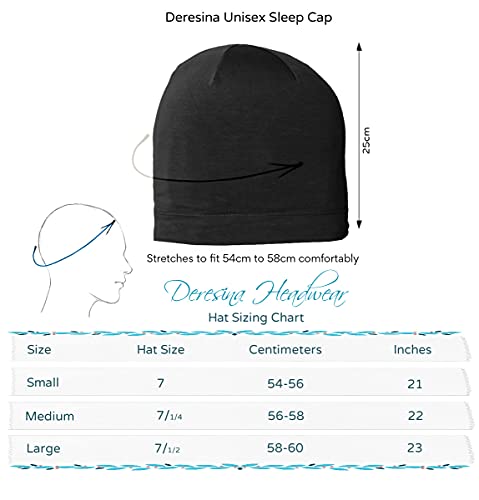 Deresina Gorros para Dormir Oncológicos y para Quimioterapia (Negro)