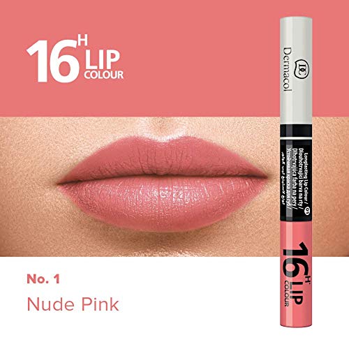 Dermacol DC Juego de Lápiz Labial y Brillo 2 en 1 - Larga Duración 16H | Pintalabios Voluminizador y Gloss Brillante | Maquillaje Waterproof Permanente Hidratante | Set Profesional - Doble Cuido