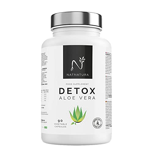 Detox adelgazante potente. Plan detox a base de Aloe Vera e Hinojo para eliminar toxinas y limpieza de colon. 90 cápsulas vegetales. NATNATURA HEALTH & BEAUTY