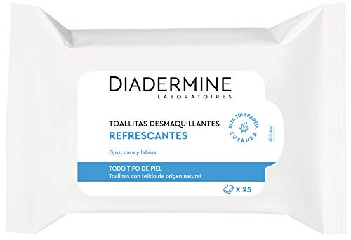 Diadermine - Toallitas Desmaquillantes Refrescantes, 25 toallitas, para pieles normales/mixtas, eliminan el maquillaje eficazmente y refrescan