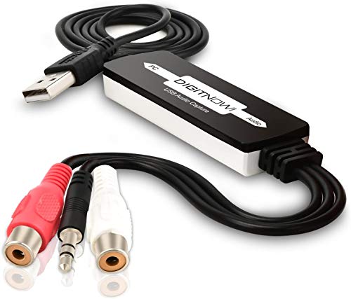 DIGITNOW! Convertidor de captura de Audio USB, para cintas de casete de vinilo a convertidor de MP3 digital, compatible con Mac y Windows 10 / 8.1 / 8/7 / Vista / XP