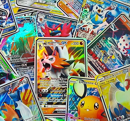 DIGZ 100 GX Poke Carta rara ,Trading Card 100 Tarjetas Gx Completas, 60 Tarjetas, Divertidas Tarjetas Flash, Tarjetas GX Tag Team,, Carta de batalla