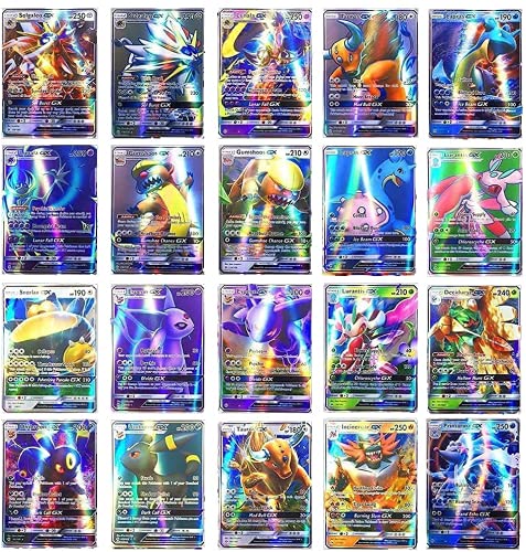 DIGZ 100 GX Poke Carta rara ,Trading Card 100 Tarjetas Gx Completas, 60 Tarjetas, Divertidas Tarjetas Flash, Tarjetas GX Tag Team,, Carta de batalla