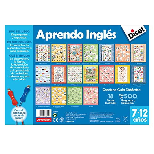 Diset - Lectron Aprendo Inglés, Juego educativo de asociar preguntas y respuestas a partir de 7 años