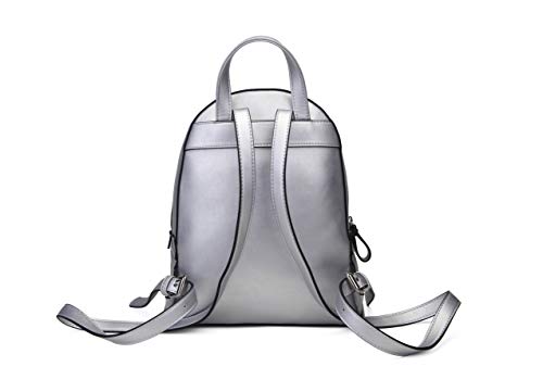 Disney, Minnie Metallic - Mochila Bolso Casual, Color Gris Metálico, 3 Compartimentos con Cremalleras, Tirantes Traseros Ajustables, Resistente y Duradera, Dim 30 x 24 x 11 cm