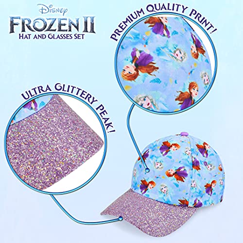 Disney Pack de Gorra Niña y Gafas de Sol Infantiles de Frozen, Gorra Infantil, Gafas de Sol Niña, Regalos para Niñas (Azul)