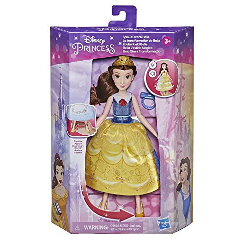 Disney Princess - Bella Vestido mágico - Muñeca de Cambio rápido de Ropa Inspirada en la película La Bella y la Bestia - Juguete para niñas de 3 años en adelante