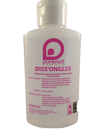 Diss'uñas Pure acetona cosmético 100 ml disuelve las uñas, geles Uv, las lacas de uñas permanentes