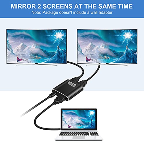 Divisor HDMI 4K, Divisor HDMI Automático de Aluminio 1 Entrada 2 Salidas, Splitter HDMI Admite 4K 3D y 1080P, para Reproductor de BLU-Ray, HDTV, Reproductor de Red, PS3 / 4, Xbox, STB Digital