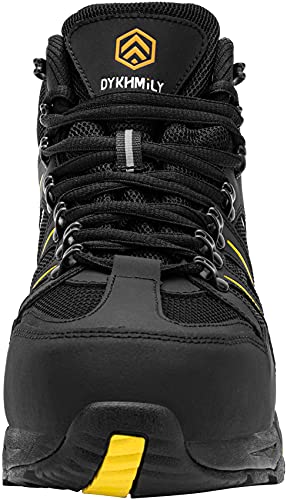 DKMILY DRY Botas de Seguridad Zapatos de Seguridad Impermeables para Hombre Botas de Trabajo S3 SRC WR Puntera de Acero Calzado de Trabajo Zapatos de Construcción (39,Negro Amarillo)